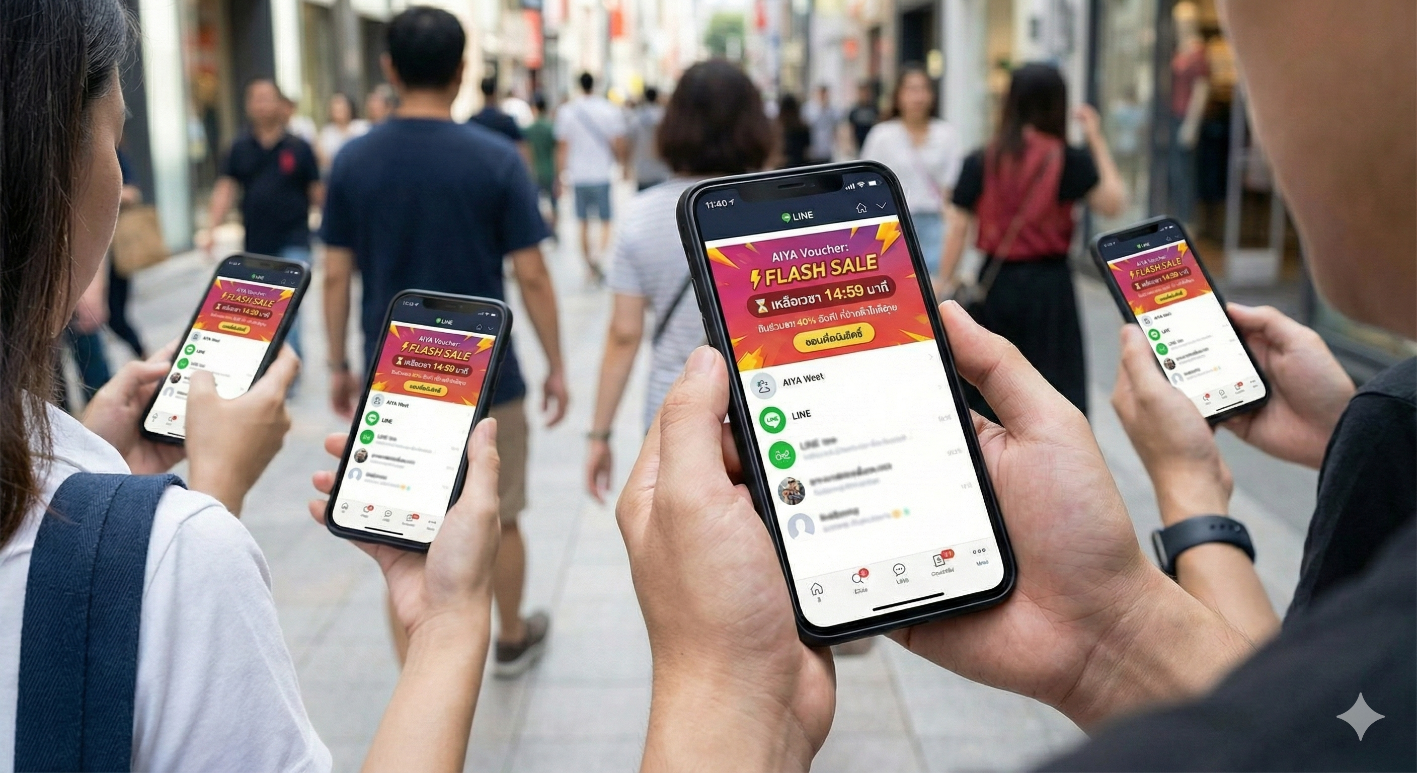 AIYA Voucher: เปลี่ยนผู้สัญจรไปมาให้กลายเป็นยอดขายทันทีด้วยพลัง Flash Sale